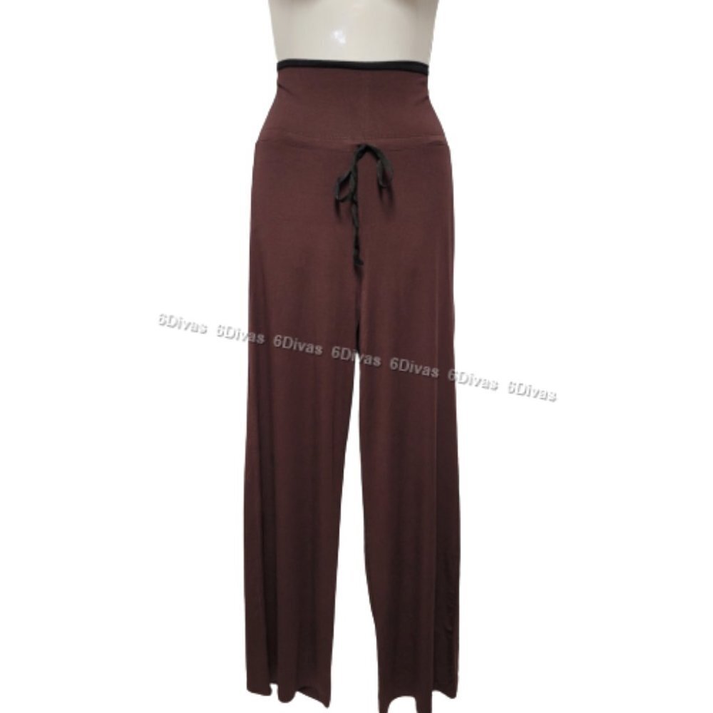 Brown and Black Slimming Flare Pants - One Size Fits Most - Picture 8 of 13